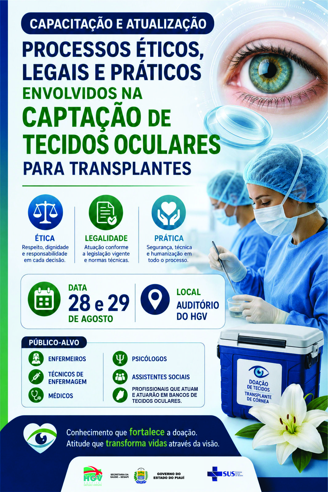 CAPACITAÇÃO E ATUALIZAÇÃO SOBRE OS PROCESSOS PRÁTICOS E LEGAIS ENVOLVIDOS NA CAPTAÇÃO DE  TECIDOS OCULARES